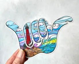 Corolla Waves Shaka Sticker
