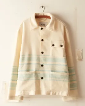 Cream Candy Stripe Blanket Jacket - M/L