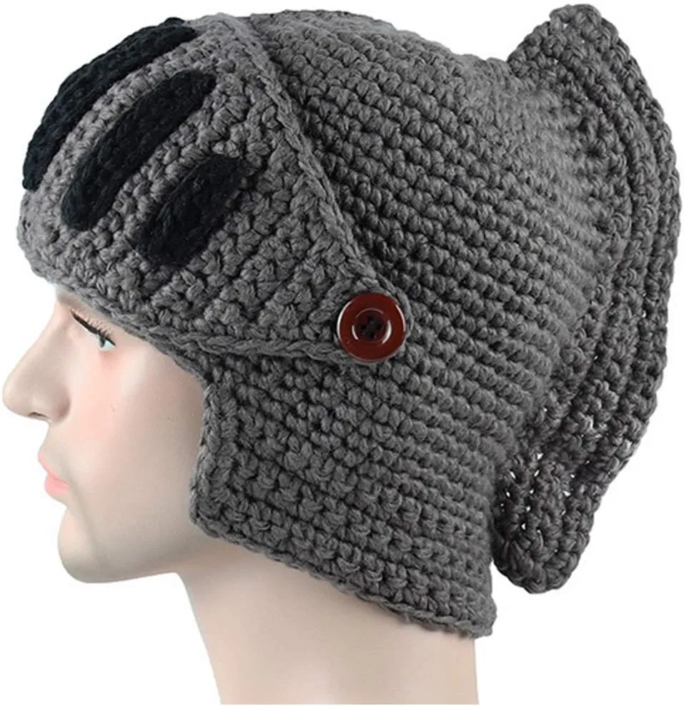 Creative Barbarian Knit Beard Hat Funny Knit Cap Wig Beanie Hats Beard Facemask