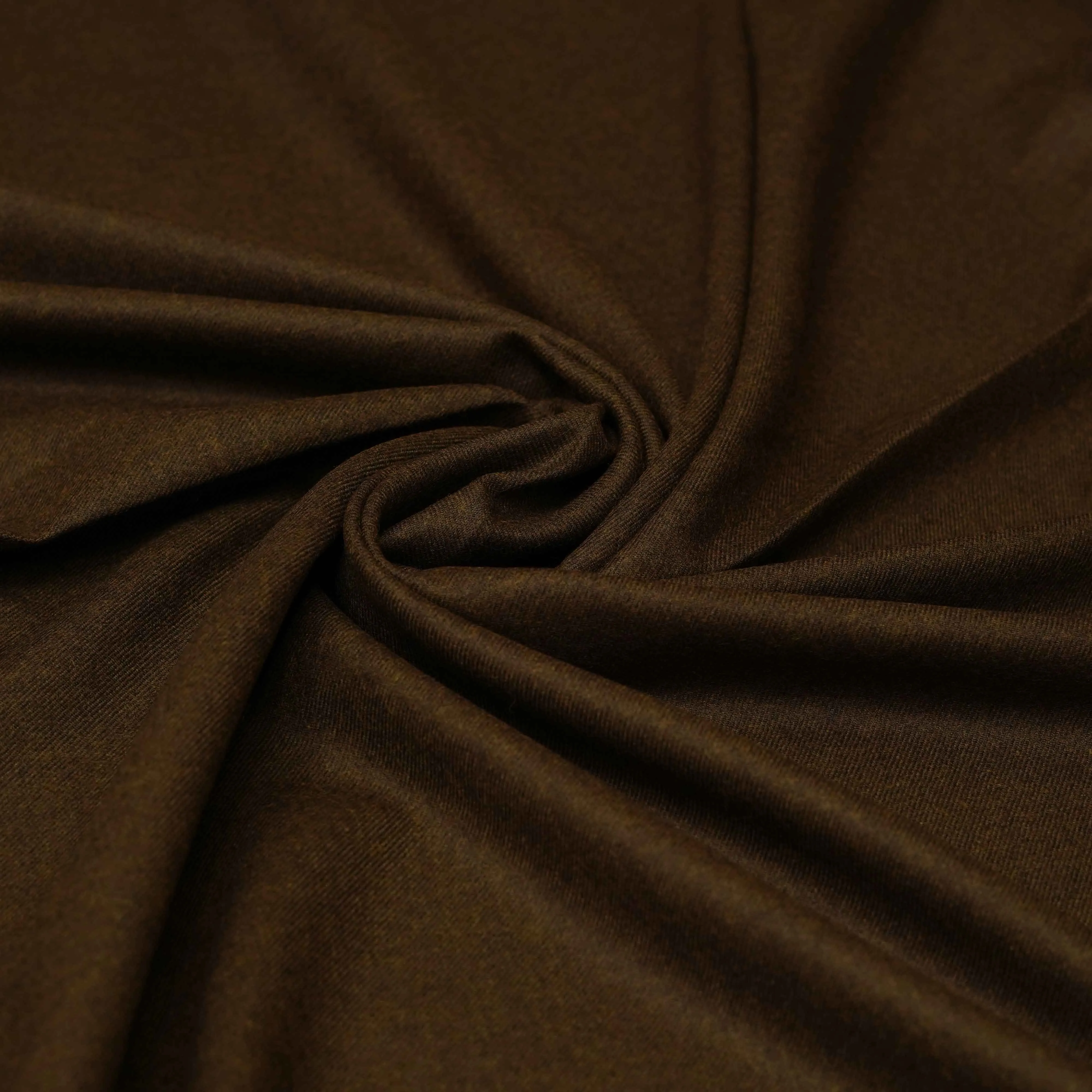 Dark Brown Plain Wool Rich, Worsted Tweed Blazer Fabric