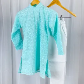 DHIR - Pastel Aqua Blue Georgette Kurta Pajama