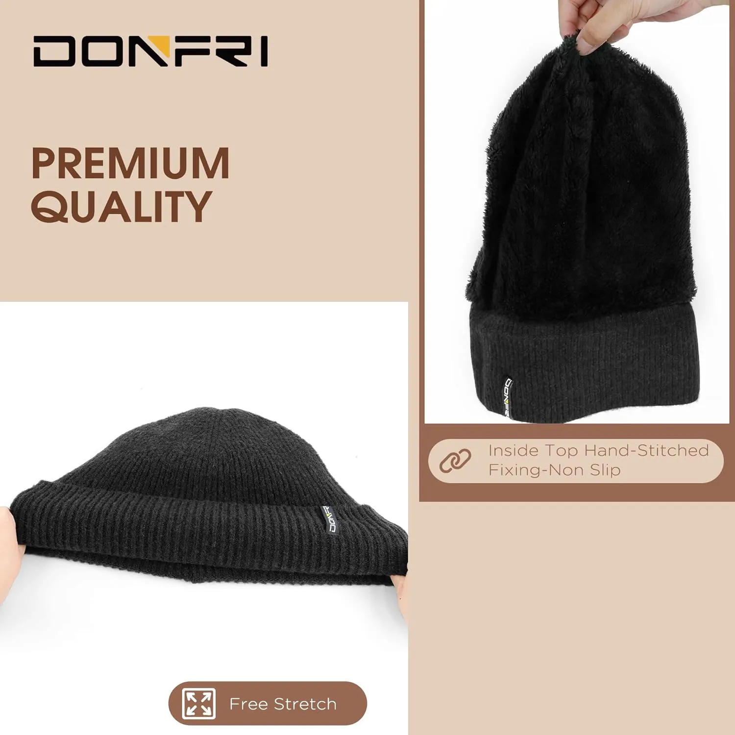 Donfri Wool Winter Beanie Hats Men Women Beanie Super Soft Warm for Winter Skull Knit Beanie Gift