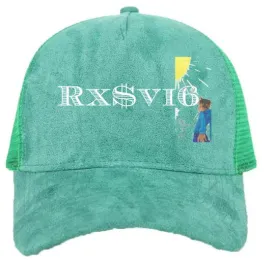 Embroidered Velvet Mesh Back Truckers