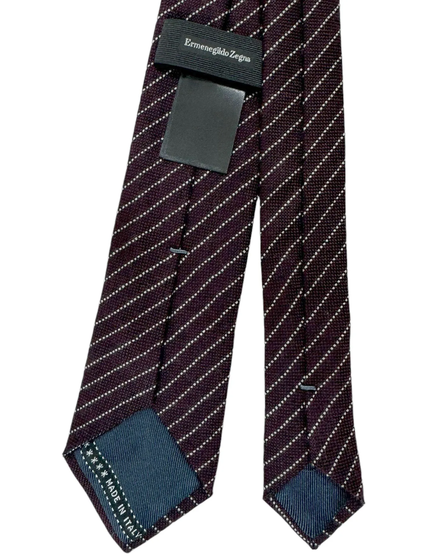 Ermenegildo Zegna Cashmere Tie Maroon Stripes