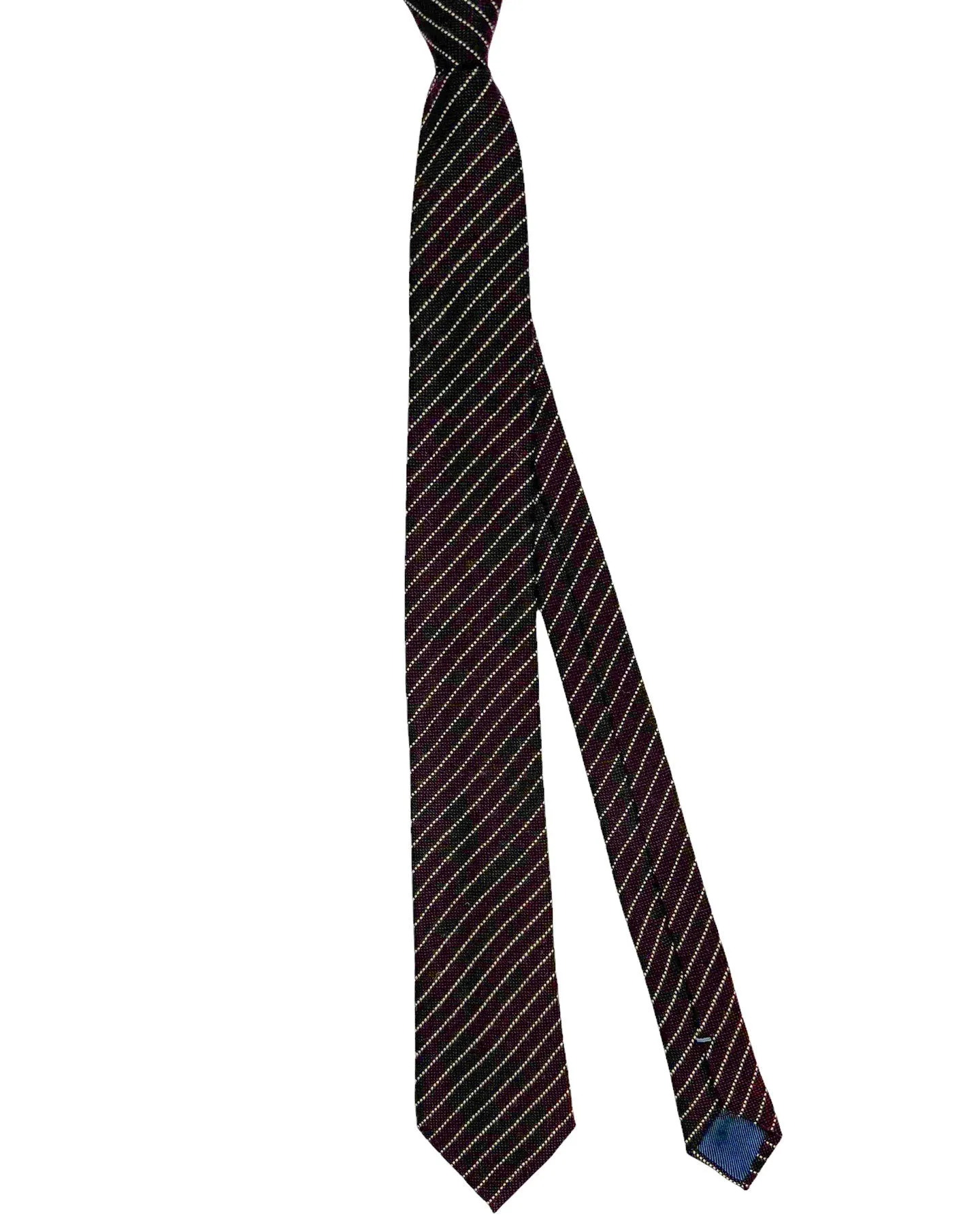 Ermenegildo Zegna Cashmere Tie Maroon Stripes