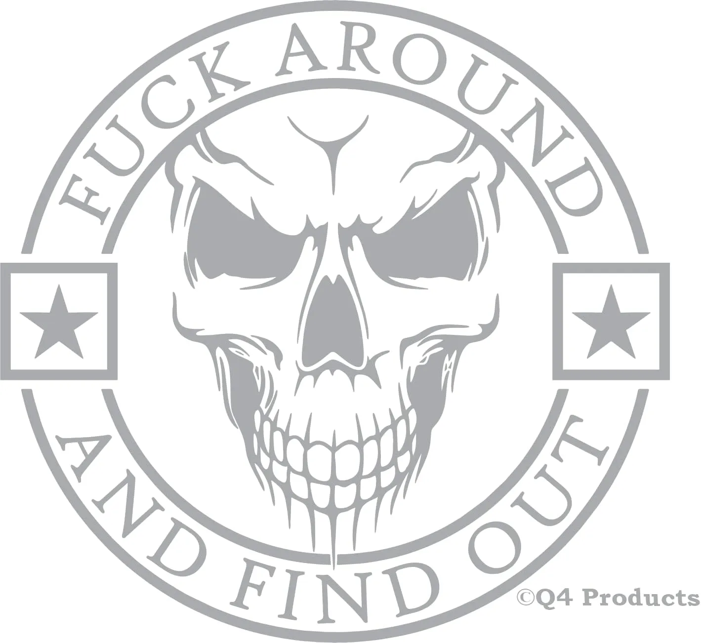 FAFO Skull Decal - Fuck Around and Find Out Color Decal Sticker for Your Car or Truck Window