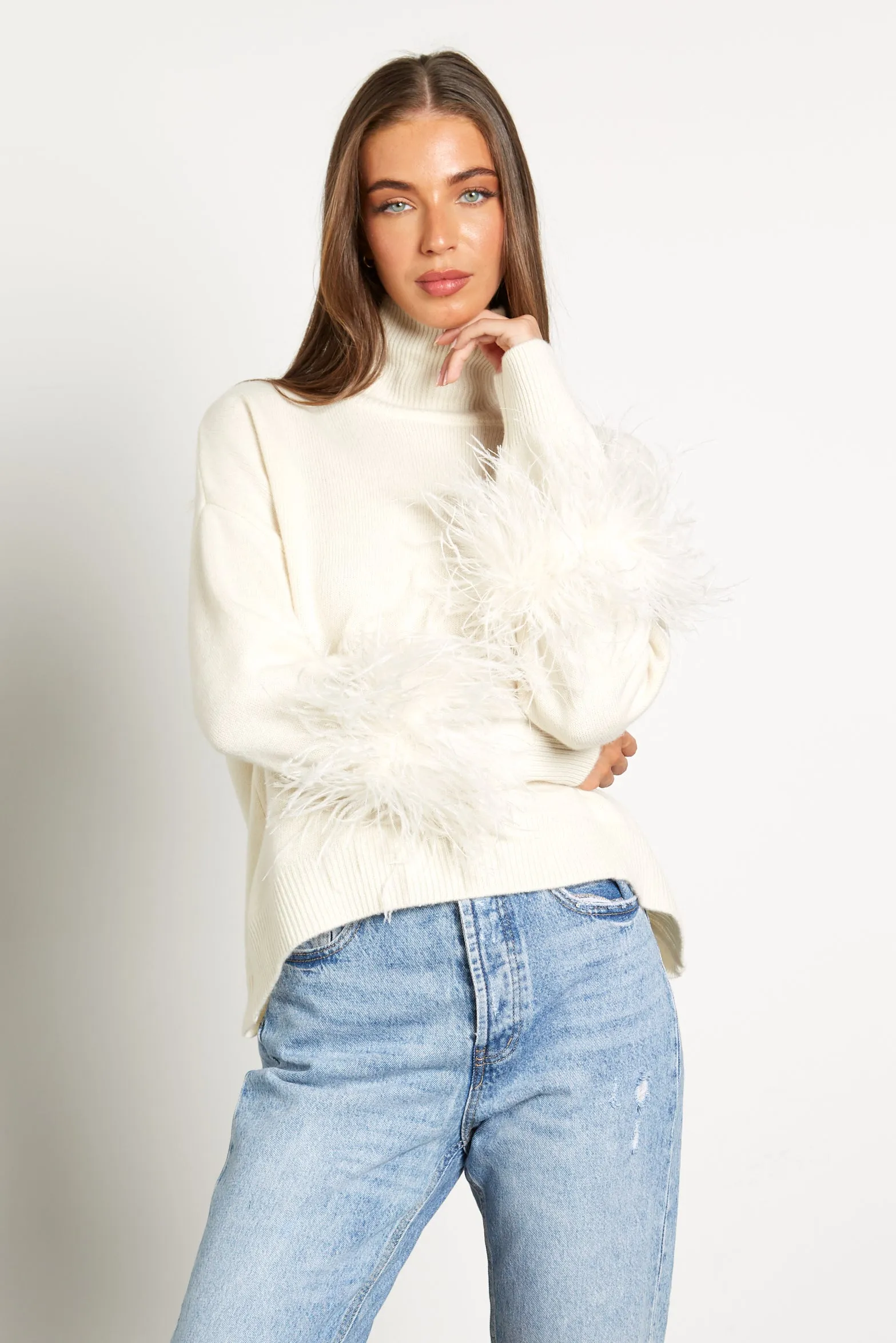 Feather Cuff Jumper