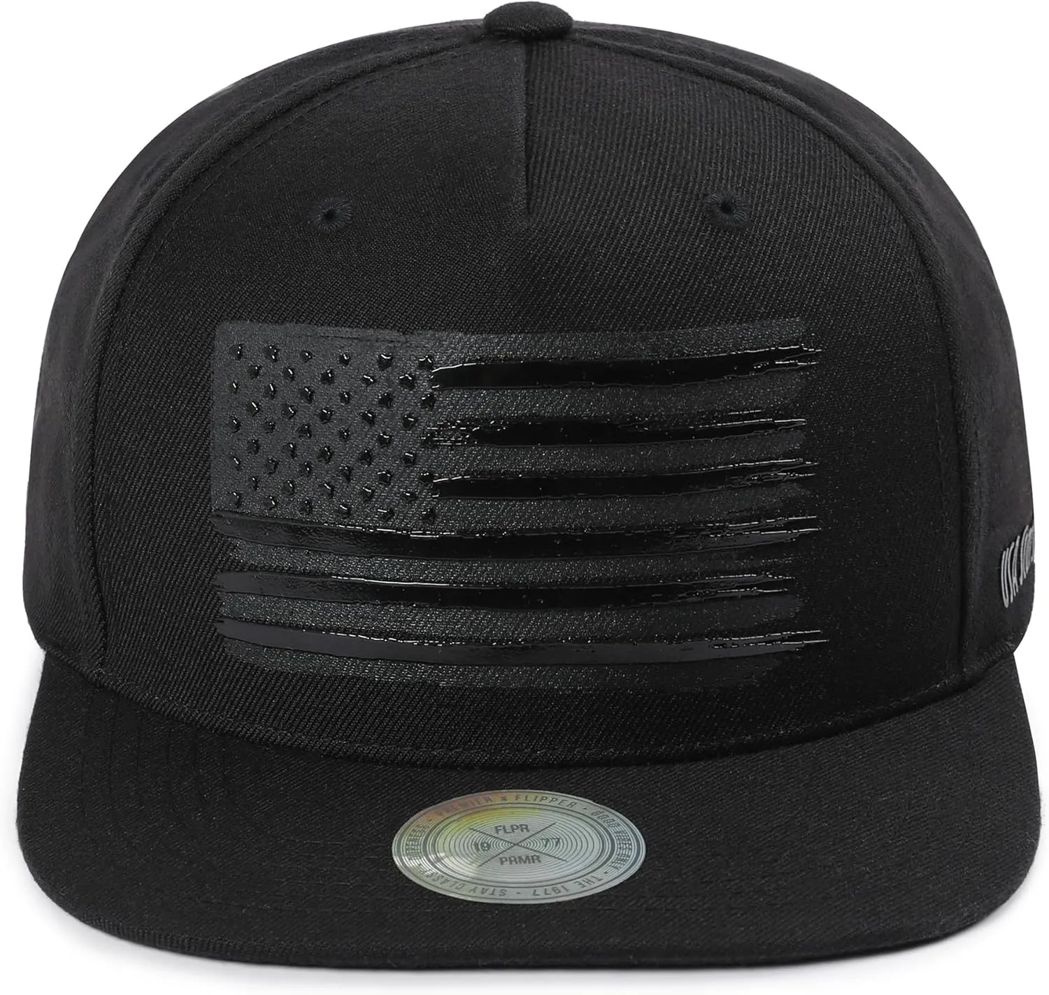 FLIPPER 3D Glossy American Flag Snapback Hat  Flat Brim Adjustable Baseball Cap for Men & Women, Patriotic USA Trucker Hat