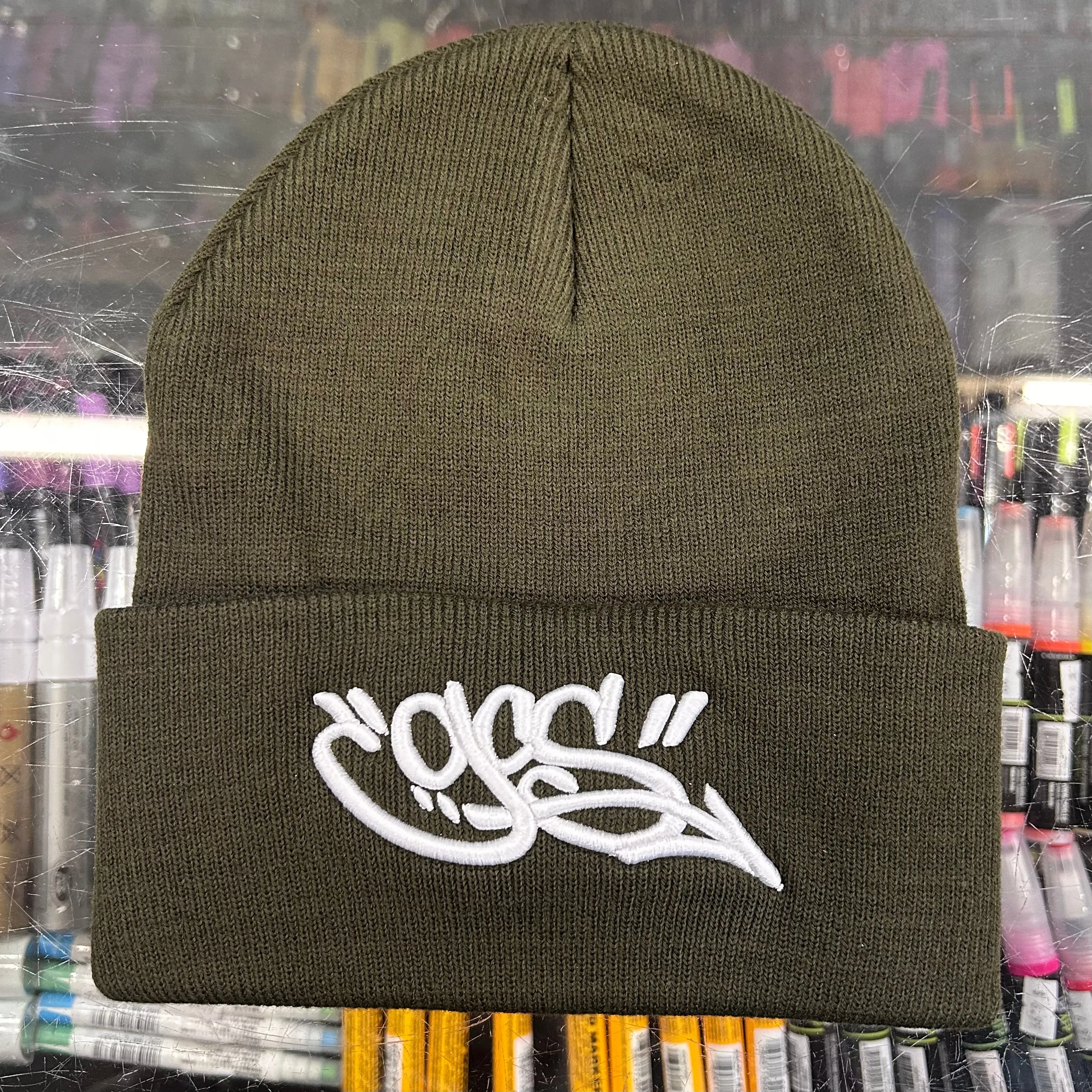 GCS Logo Beanie (olive/white)