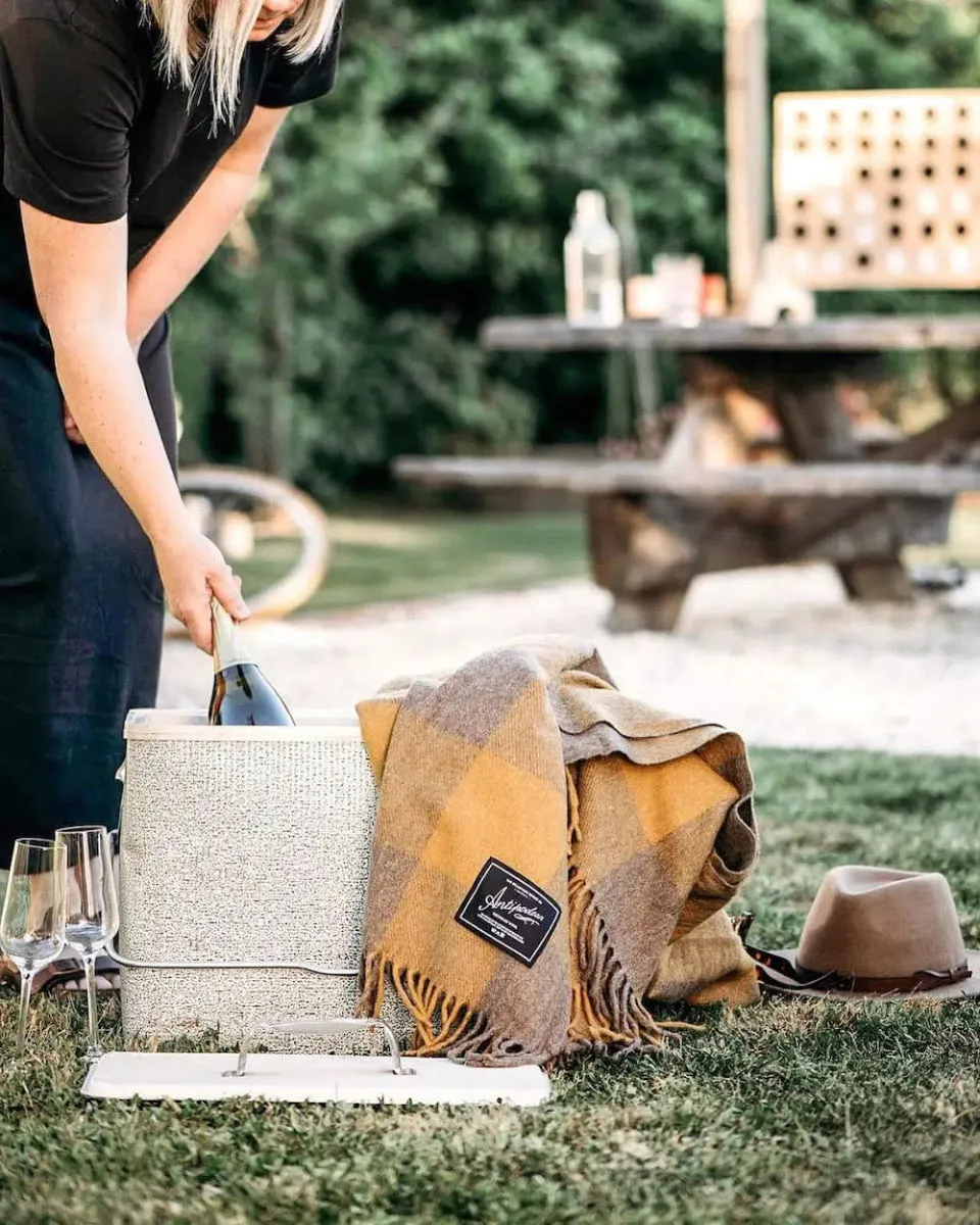 Grampians Goods Co |  Recycled Wool Picnic Check Blankets - Wattleseed