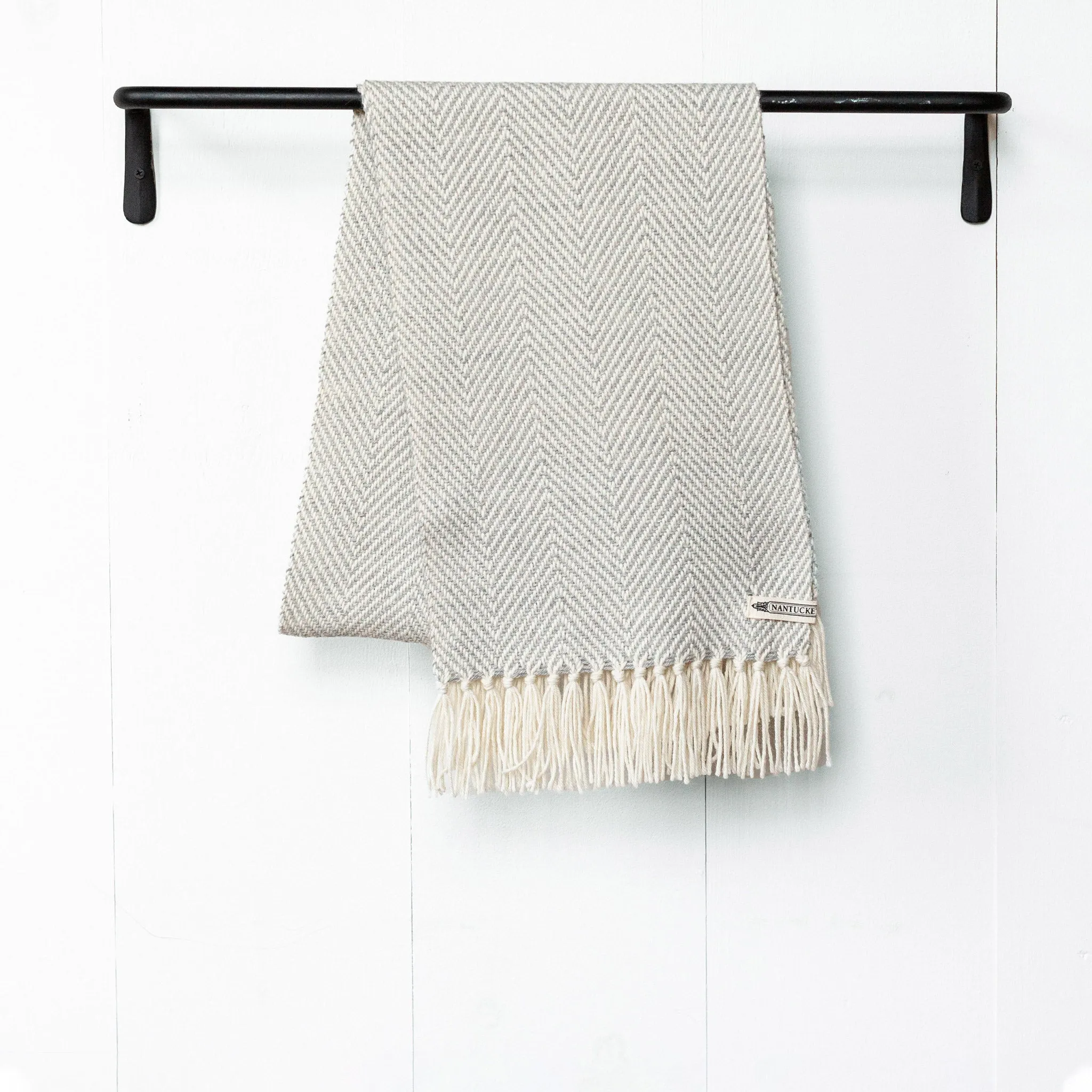 Gray Handwoven Alpaca Scarf