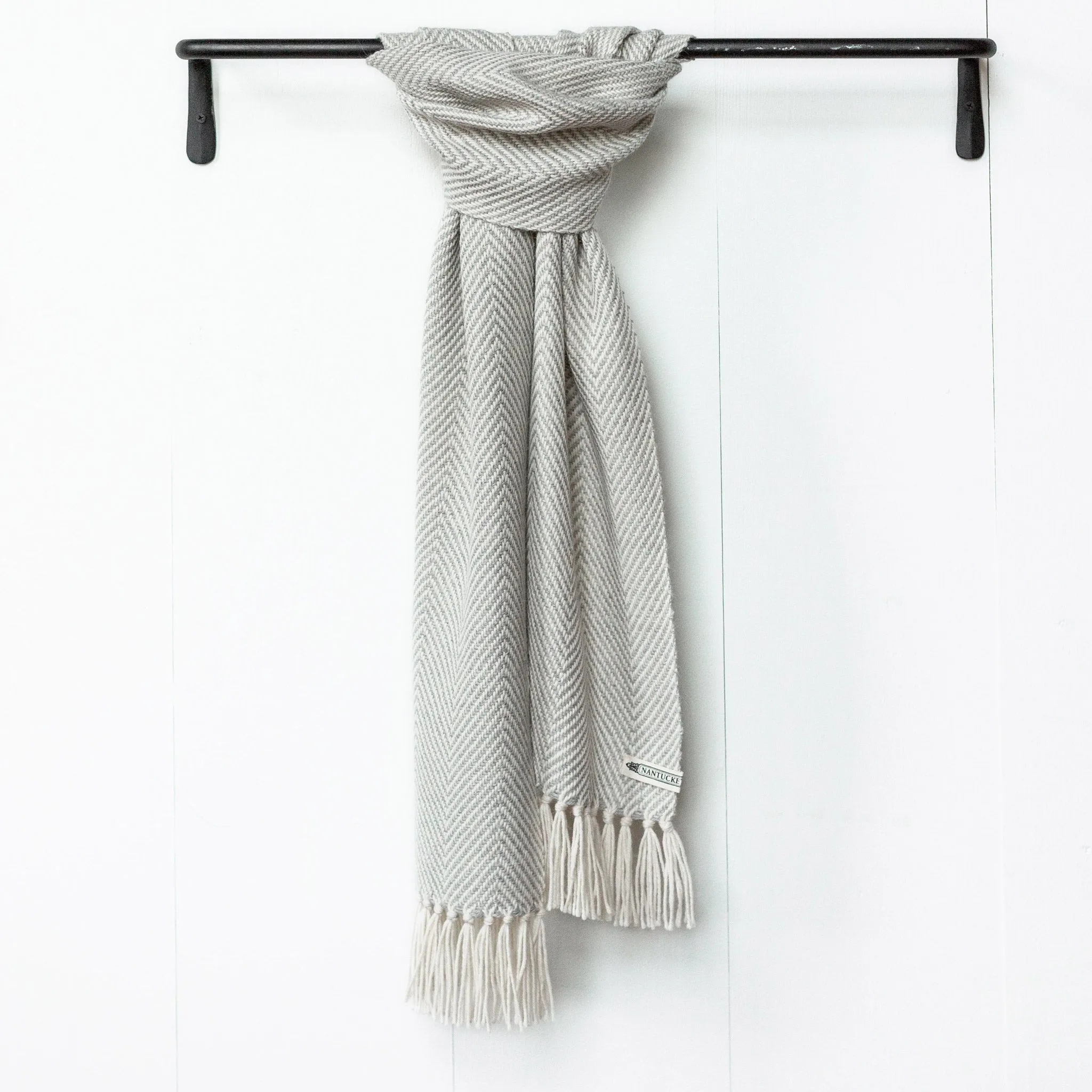 Gray Handwoven Alpaca Scarf
