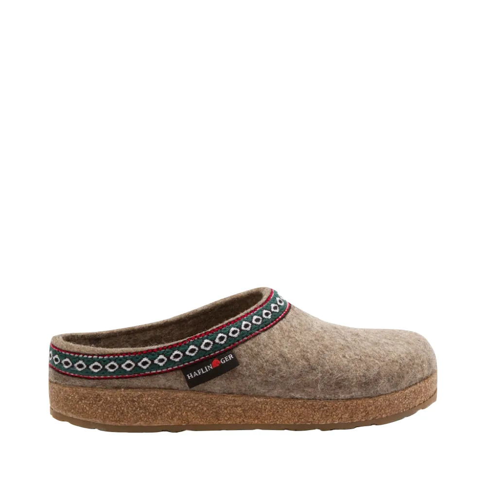 Haflinger Women's GZ Wool Clog in Earth Taupe