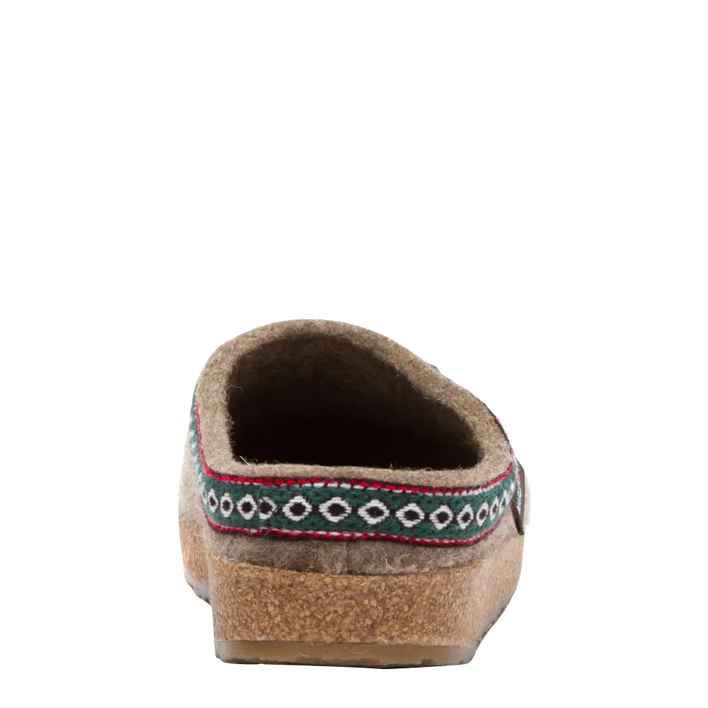 Haflinger Women's GZ Wool Clog in Earth Taupe