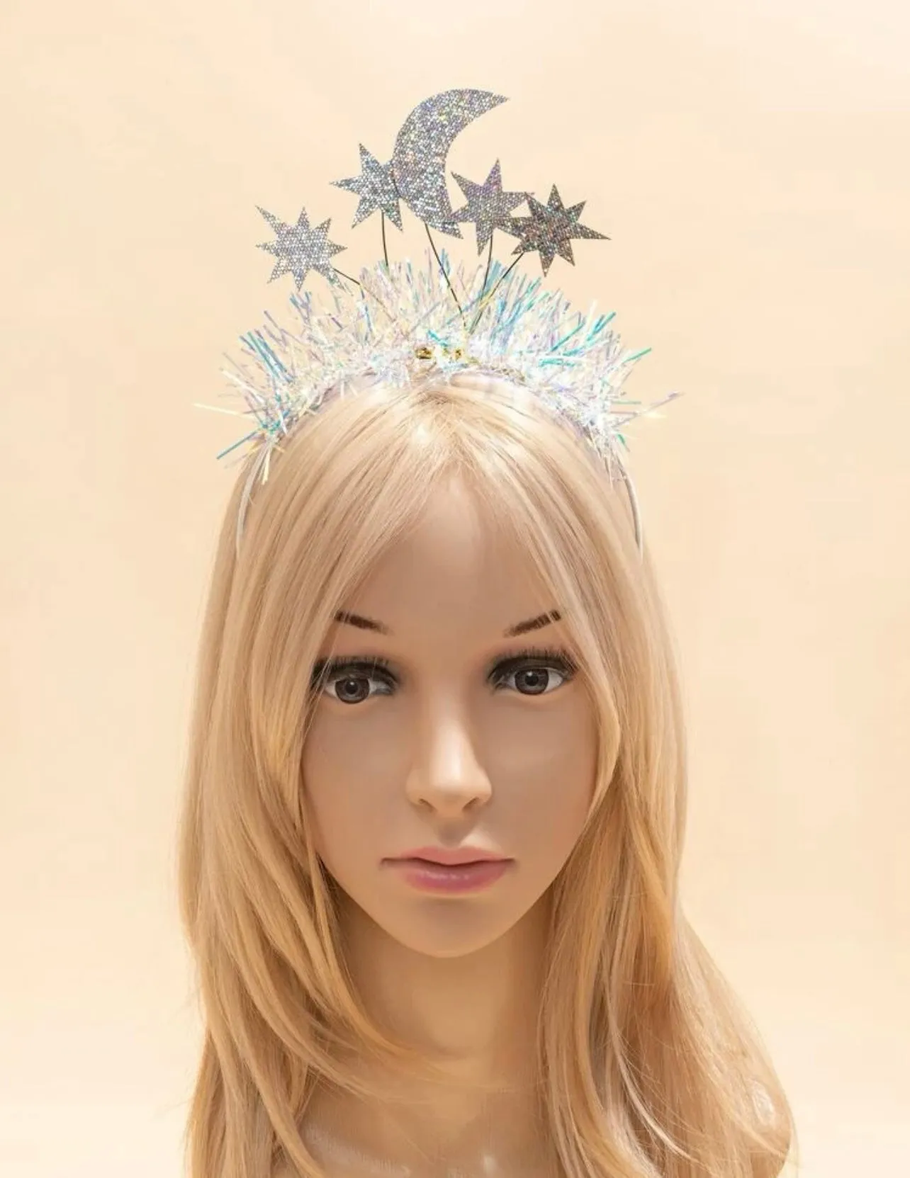Halloween Headband - Glitter Headband, Tinsel Headpiece, Star Headpiece, Halloween Party, NYE Headband, Celestial Headpiece