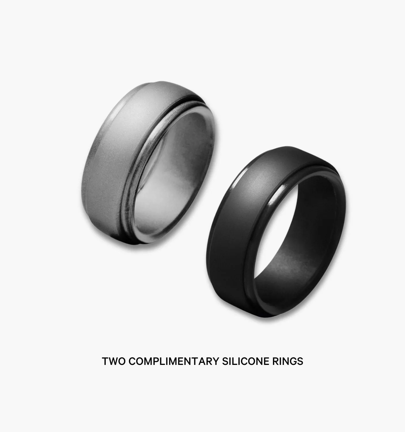 Hammered Black and Wood Men's Wedding Ring