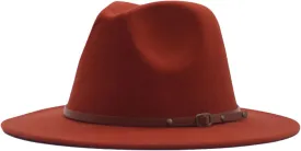 Hat Fedora Panama Womens Wool Hat Classic Wide Belt Buckle Floppy Baseball Caps Baseball Caps Non Adjustable Red