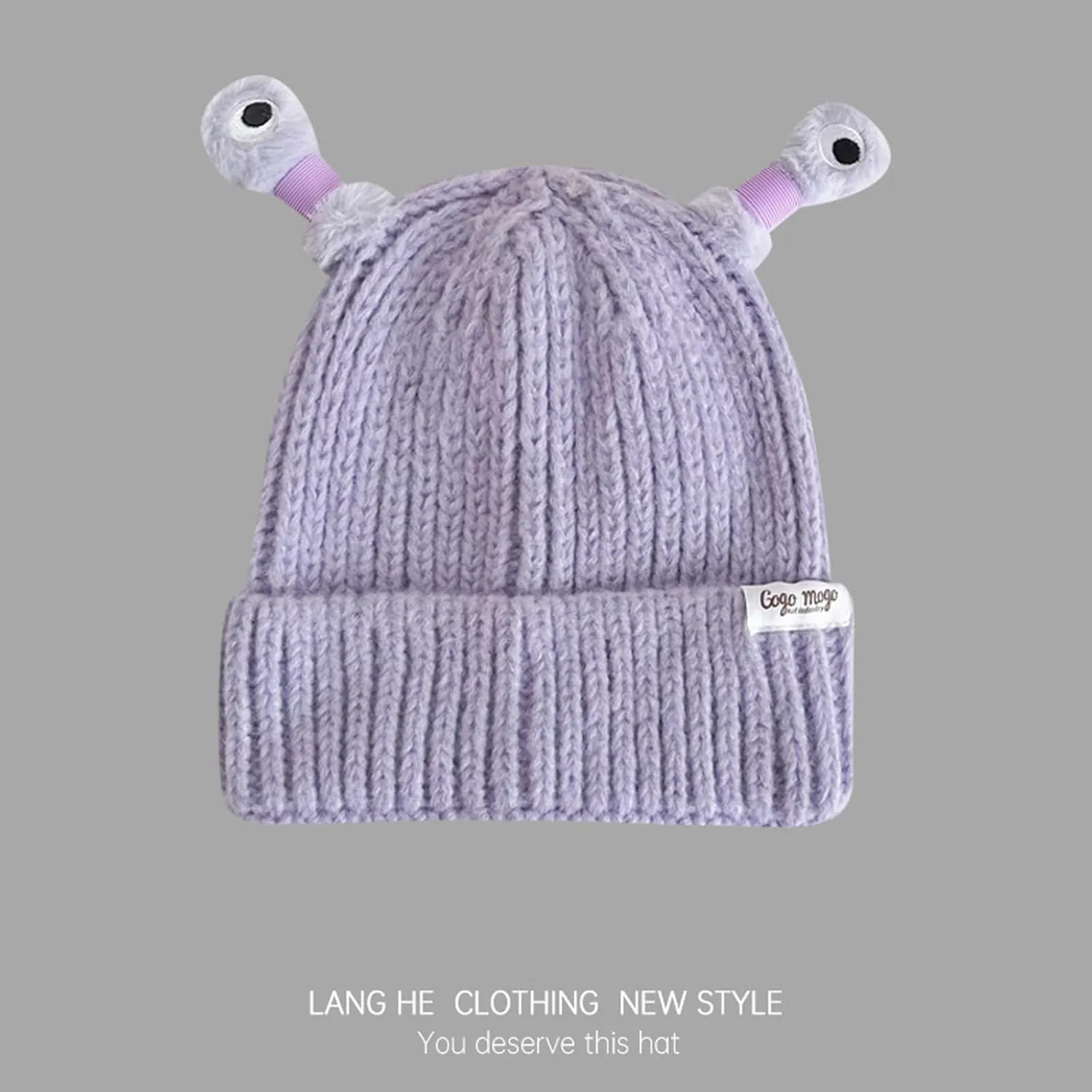 Honganda Funny Beanie Hat for Women, Glowing Monster Knitted Hat with Retractable Tentacles, Warm Winter Hat Gift for Adult