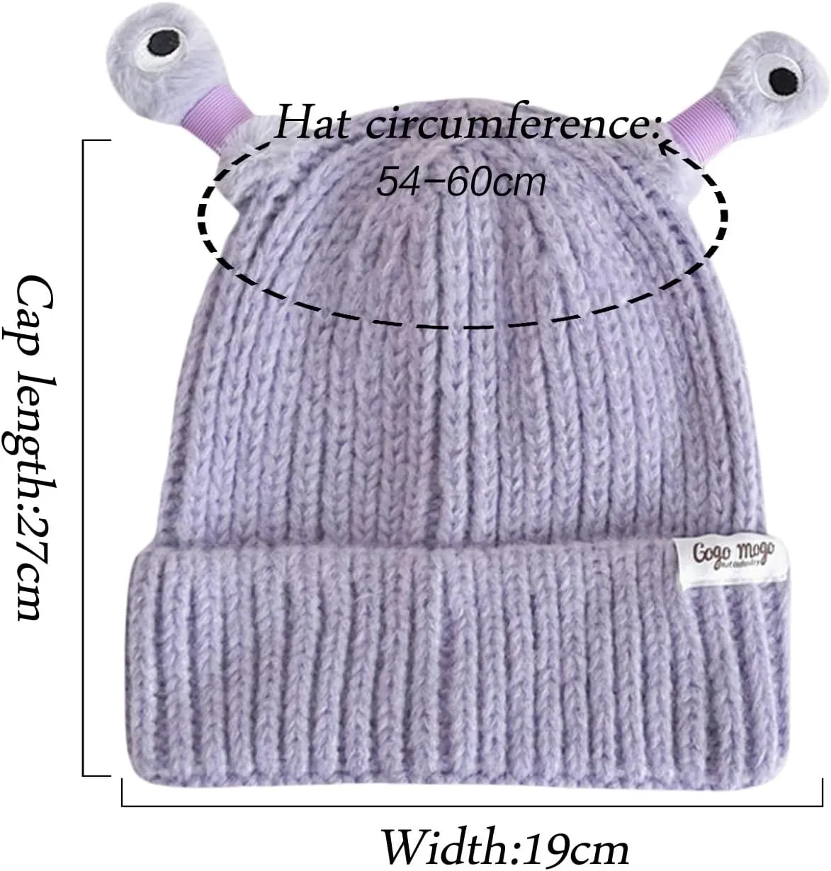Honganda Funny Beanie Hat for Women, Glowing Monster Knitted Hat with Retractable Tentacles, Warm Winter Hat Gift for Adult