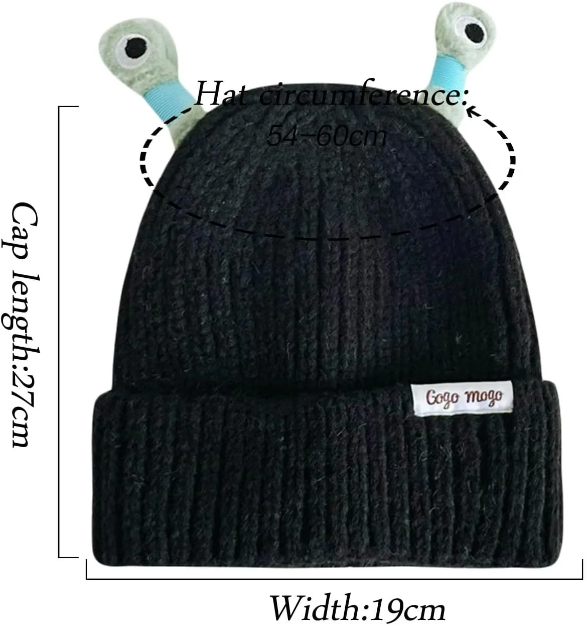 Honganda Funny Beanie Hat for Women, Glowing Monster Knitted Hat with Retractable Tentacles, Warm Winter Hat Gift for Adult
