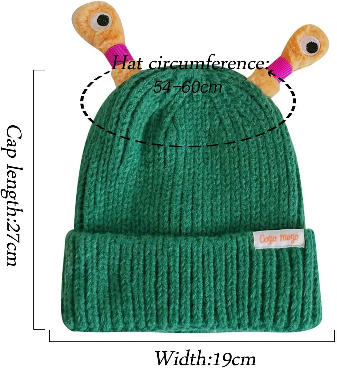 Honganda Funny Beanie Hat for Women, Glowing Monster Knitted Hat with Retractable Tentacles, Warm Winter Hat Gift for Adult