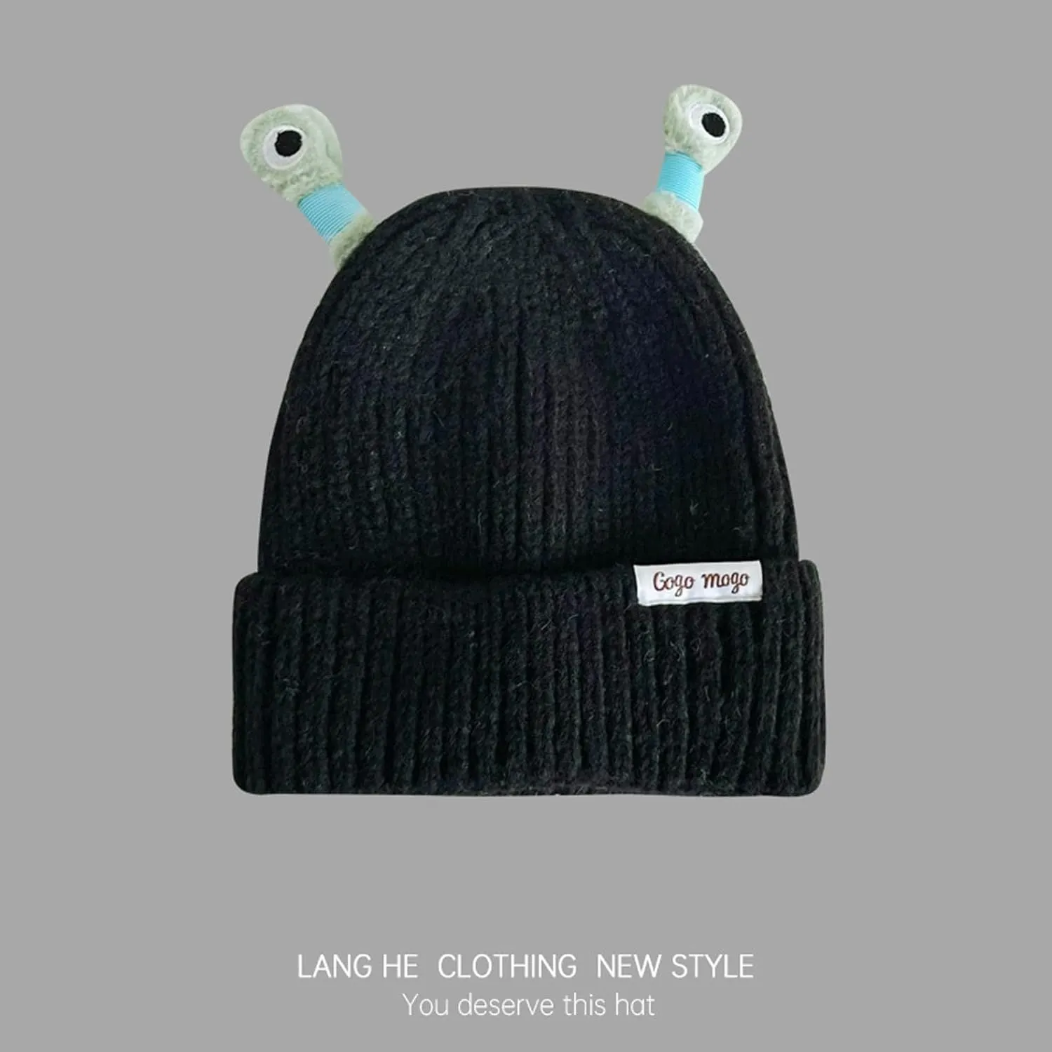 Honganda Funny Beanie Hat for Women, Glowing Monster Knitted Hat with Retractable Tentacles, Warm Winter Hat Gift for Adult