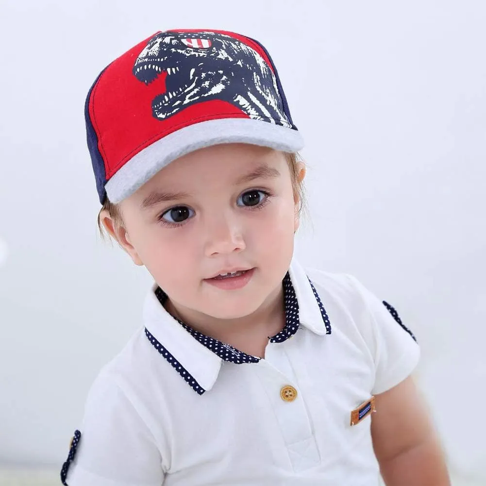 Julerwoo Kids Dinosaur & Shark Baseball Cap Fun Graphic Prints Adjustable Cap Sun Hats