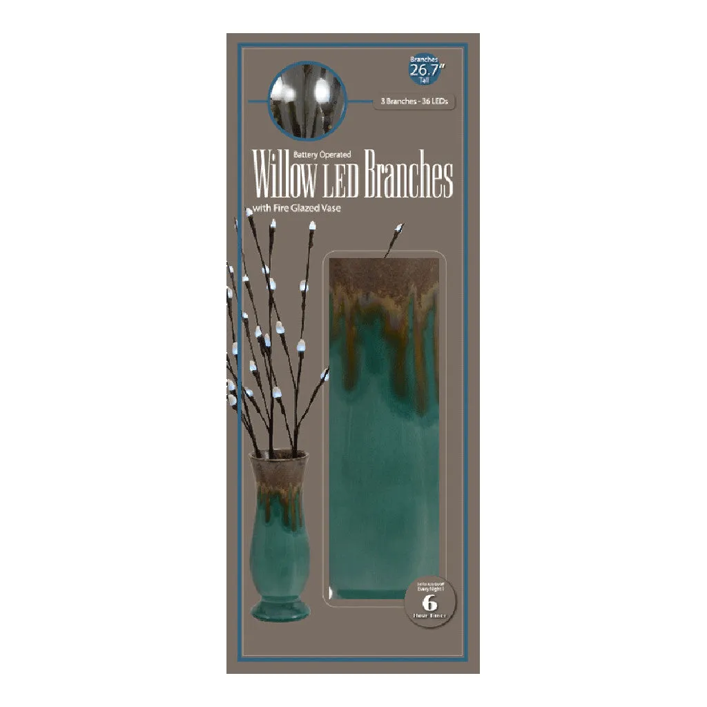 LED Light Branch w/Willow in Vase