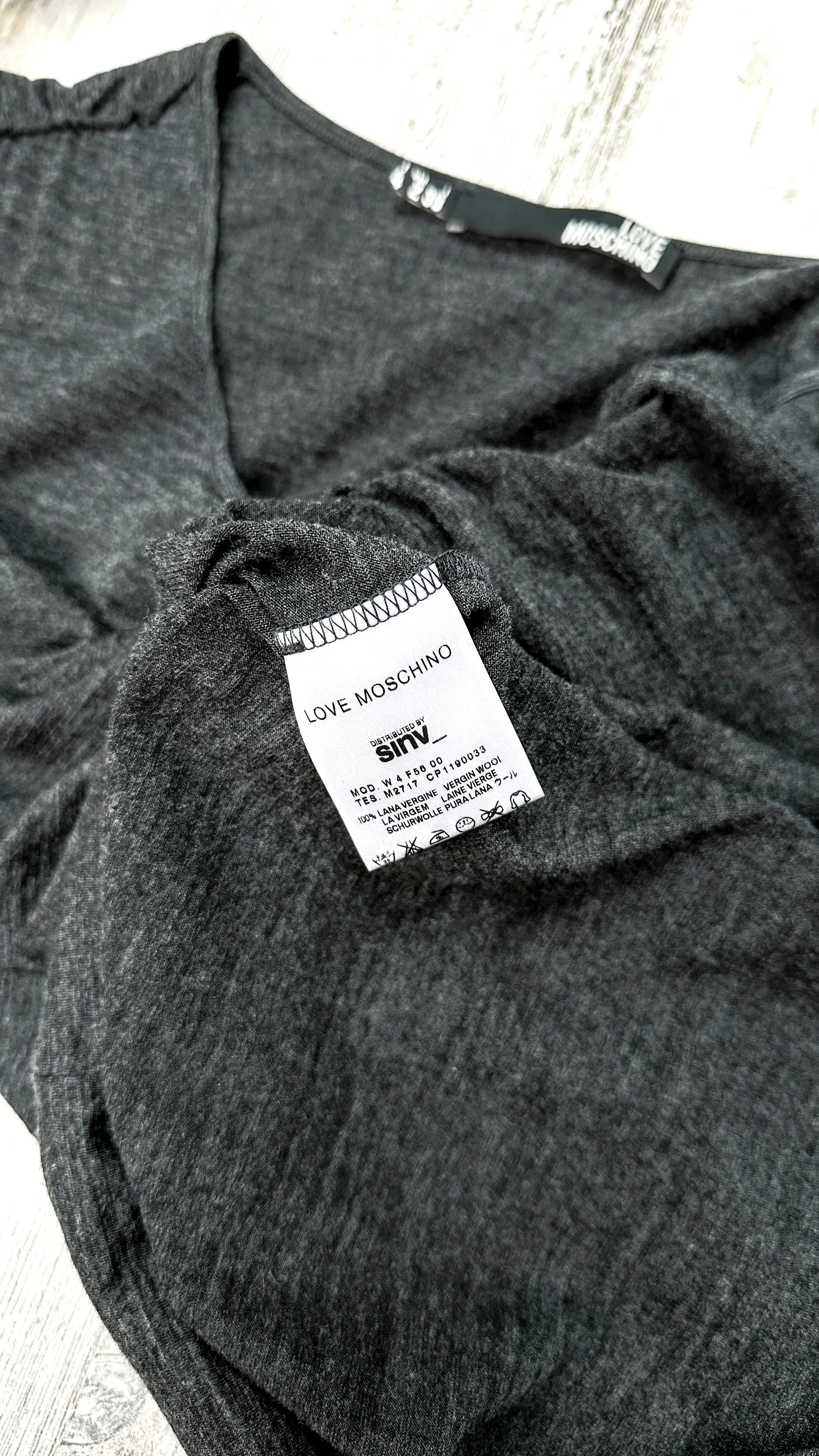 Love Moschino Gray Light Merino Wool Top (2)