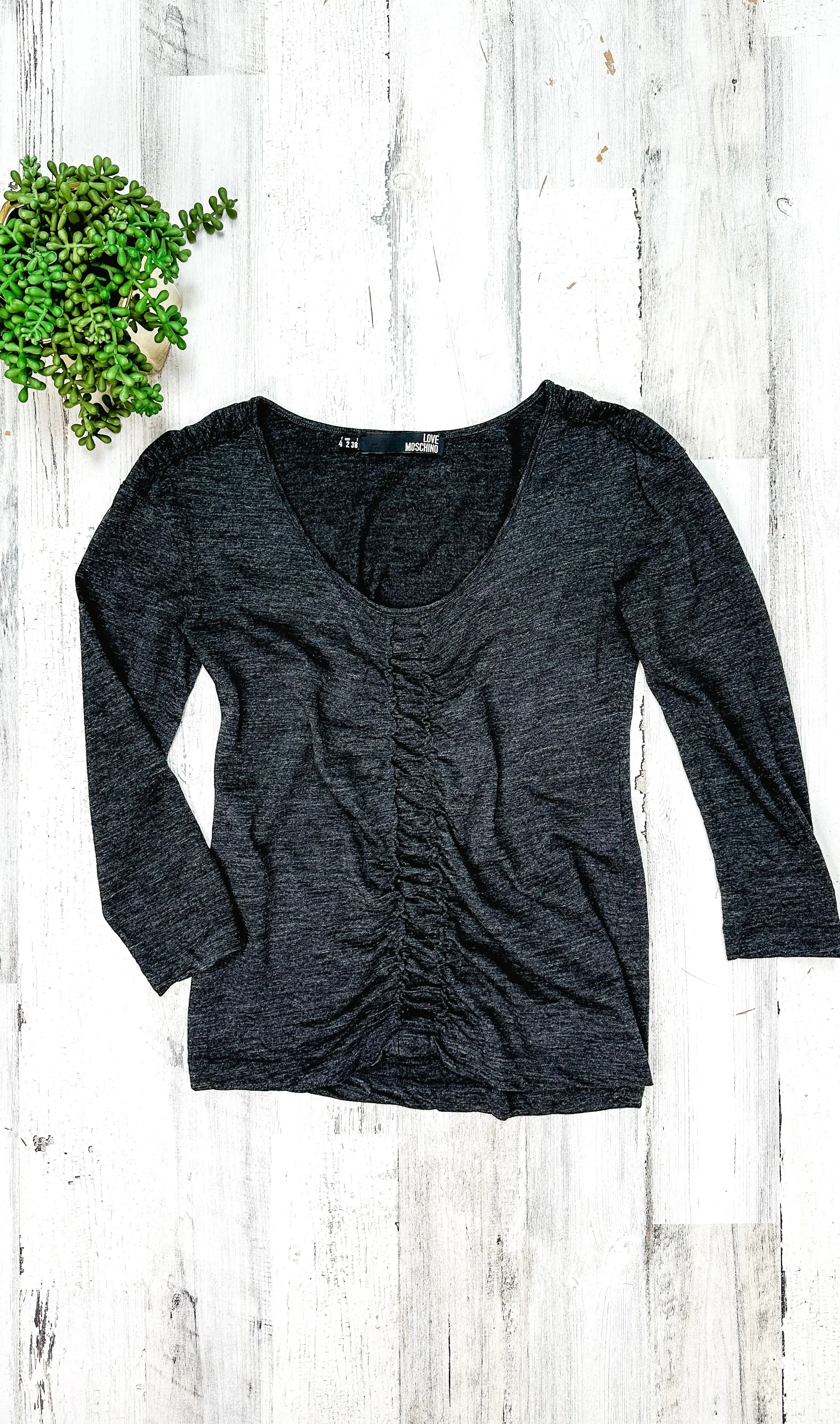 Love Moschino Gray Light Merino Wool Top (2)