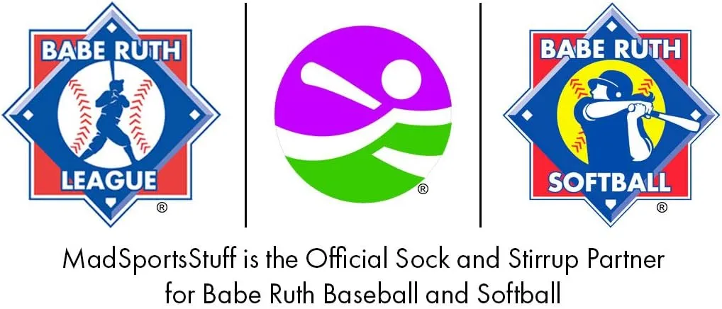 MadSportsStuff Baseball Stirrups Softball Stirrups with Stripes for Boys Girls Men Women Pattern B 3 Stripe