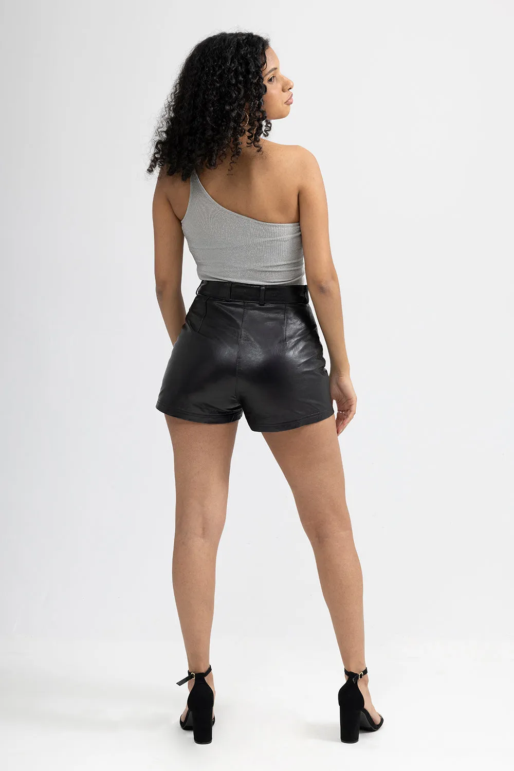 Maleni Womens Leather Shorts