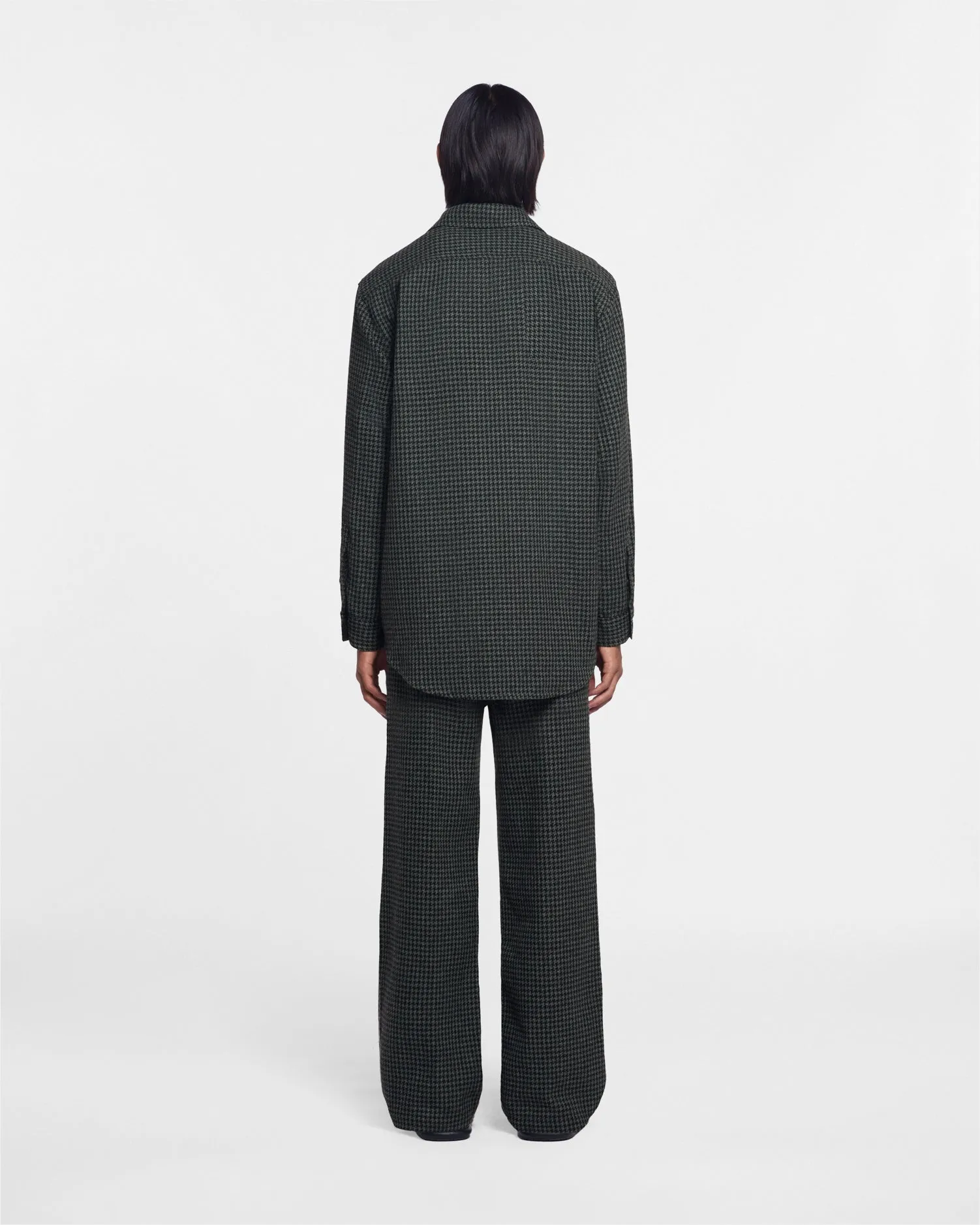 Matize - Sale Houndstooth Wool Shirt - Grey Black Houndstooth
