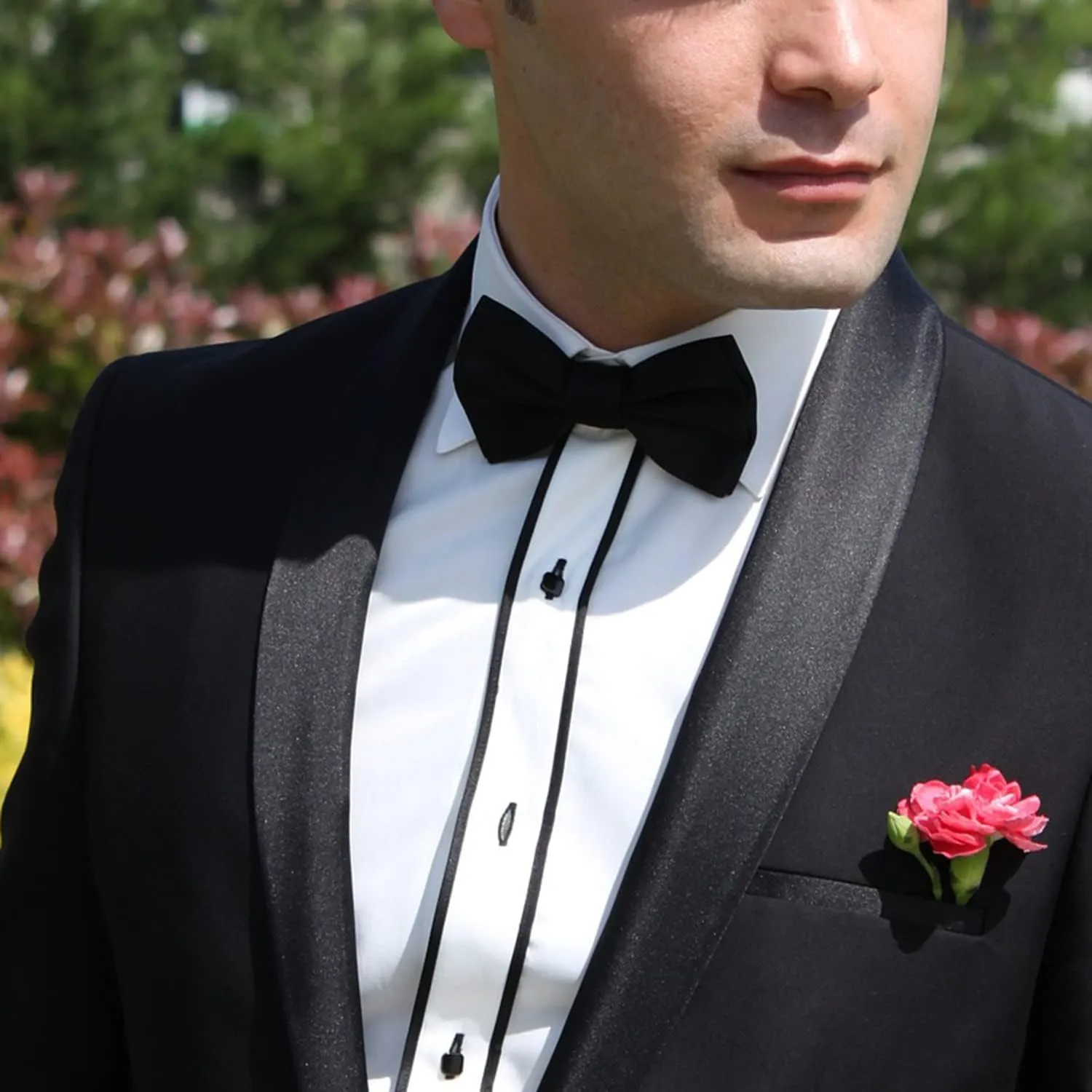Men's Bowties Formal Satin Solid - 6/12 Pack Bow Ties Pre-tied Adjustable Ties for Men Many Colors Option in bulk