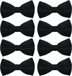 Men's Bowties Formal Satin Solid - 6/12 Pack Bow Ties Pre-tied Adjustable Ties for Men Many Colors Option in bulk