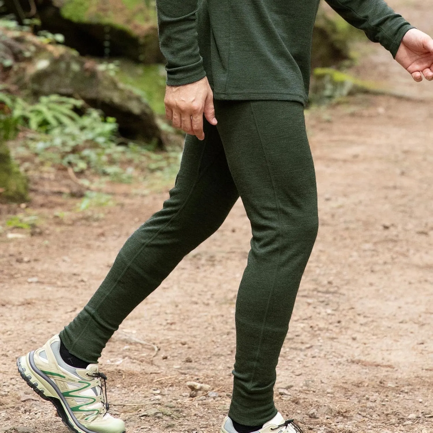 Merino Protect 100% Merino Wool Base Layer Men Thermal Long Underwear Soft Long Johns for Hunting Hiking