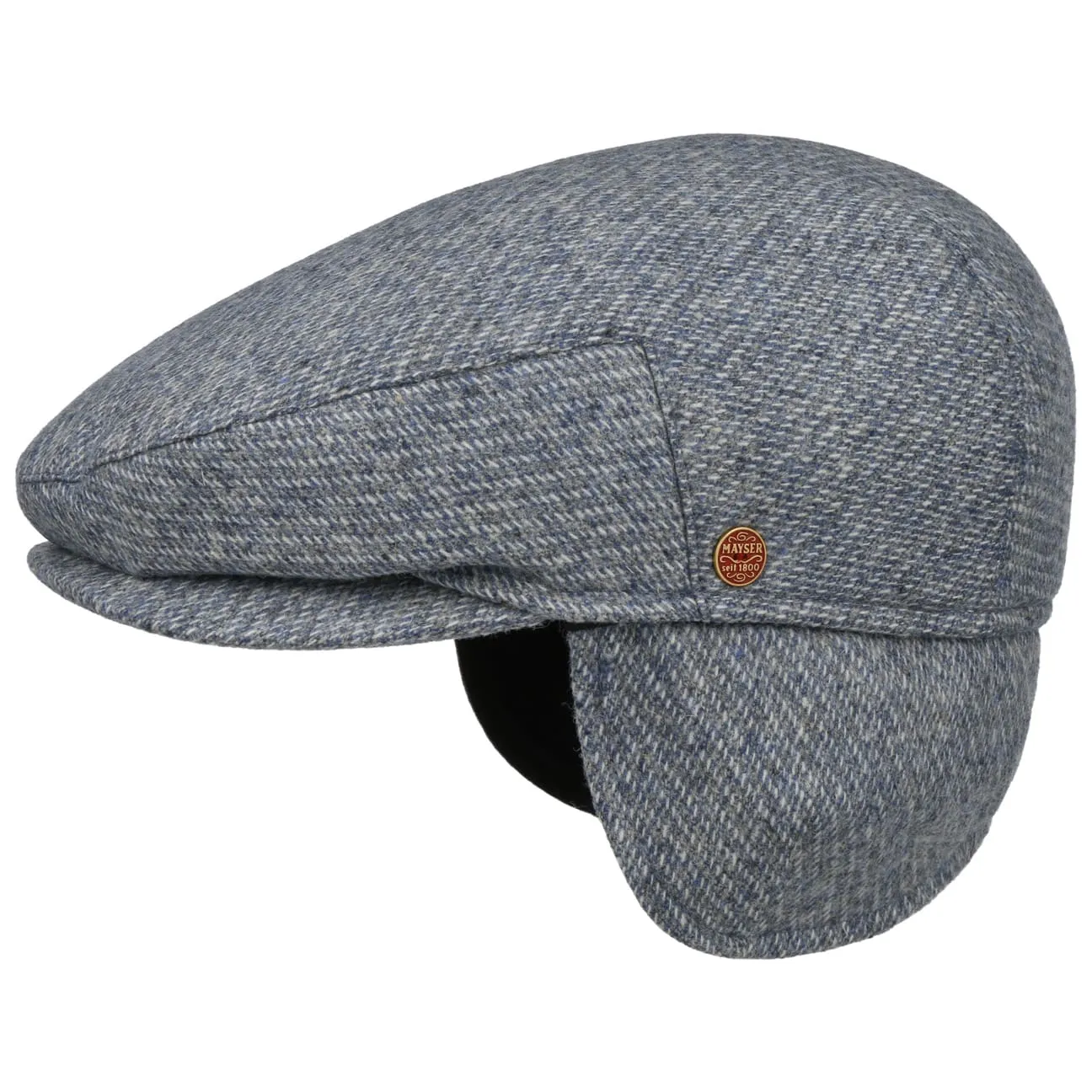 Merlino Check Flat Cap with Ear Flaps by Mayser