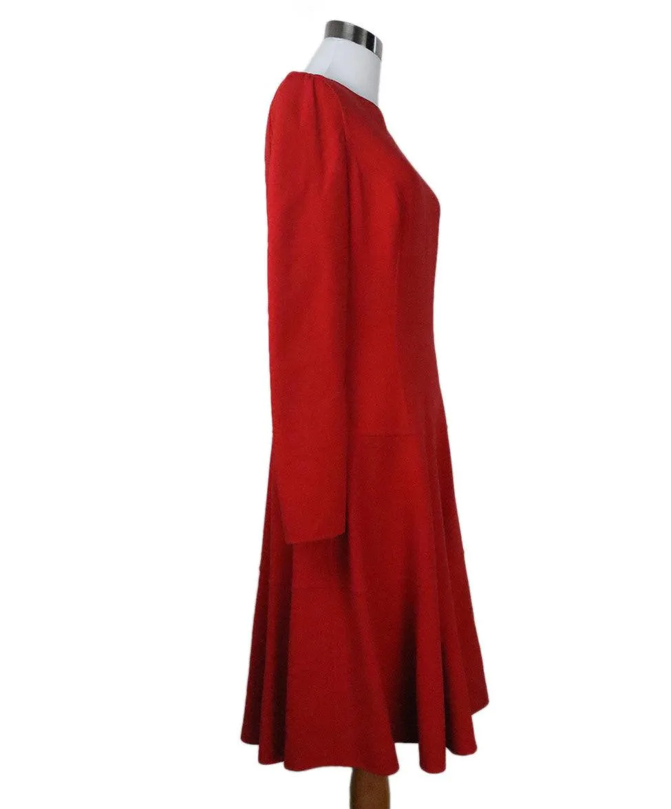 Michael Kors Red Wool Longsleeve Dress sz 8