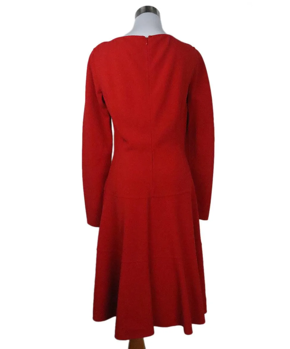 Michael Kors Red Wool Longsleeve Dress sz 8