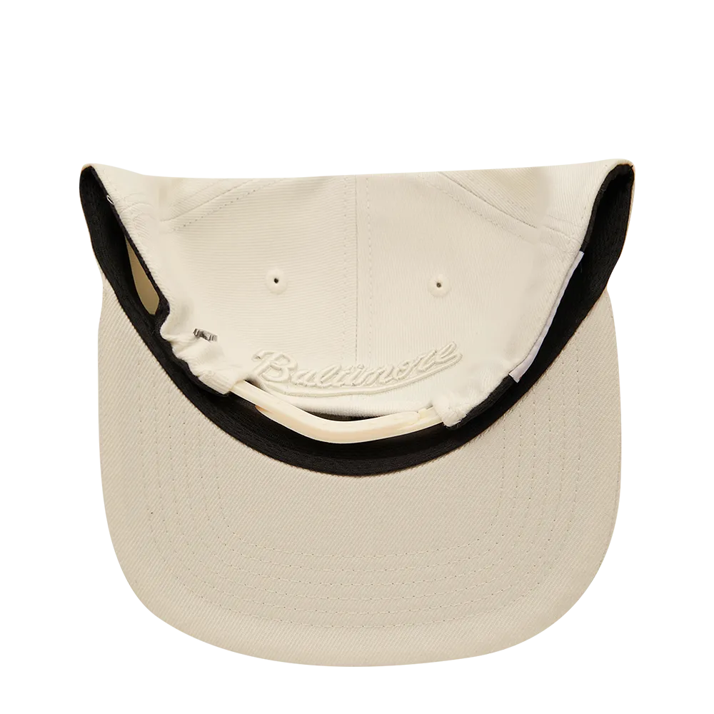 MLB BALTIMORE ORIOLES NEUTRAL WOOL UNISEX SNAPBACK HAT (EGGSHELL)