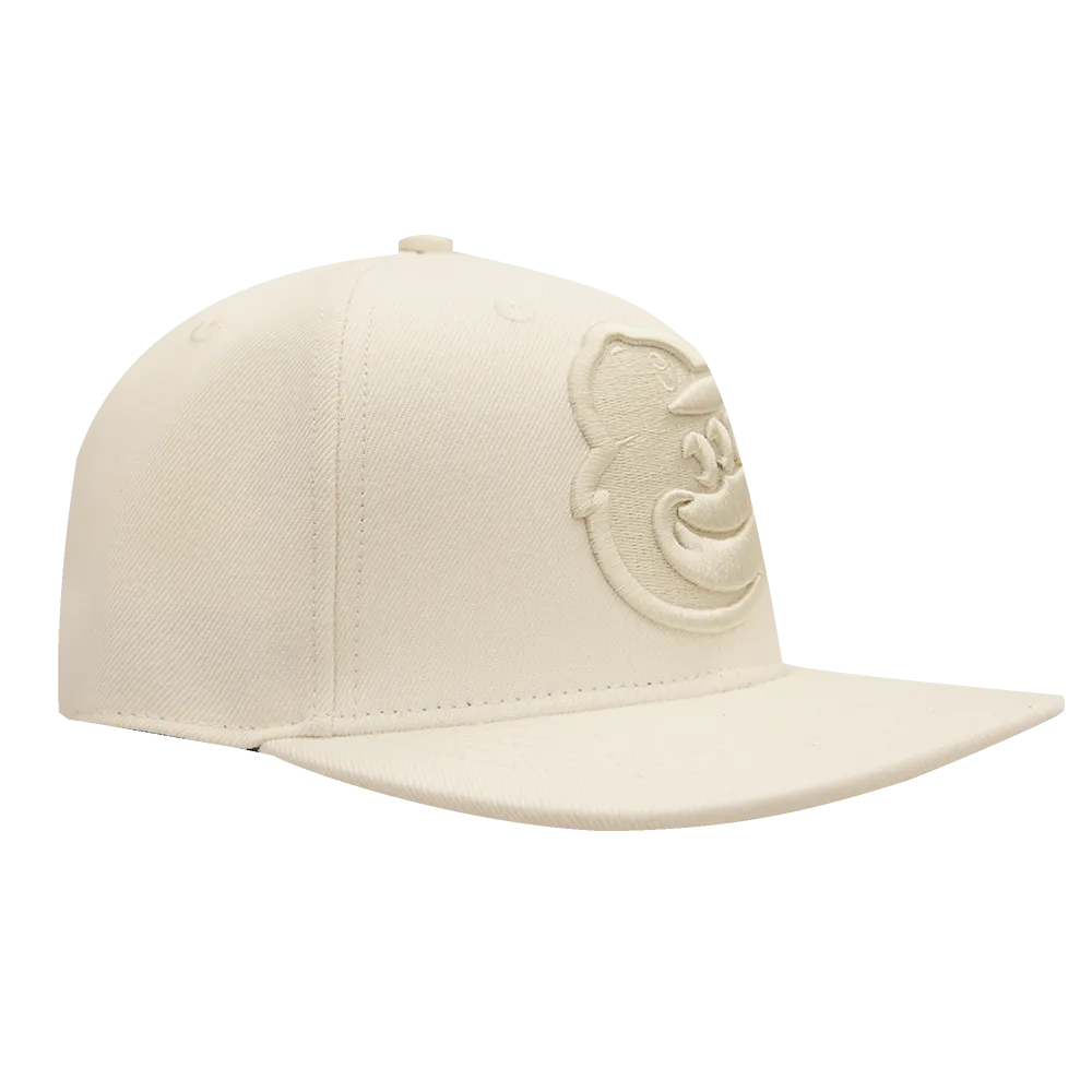 MLB BALTIMORE ORIOLES NEUTRAL WOOL UNISEX SNAPBACK HAT (EGGSHELL)