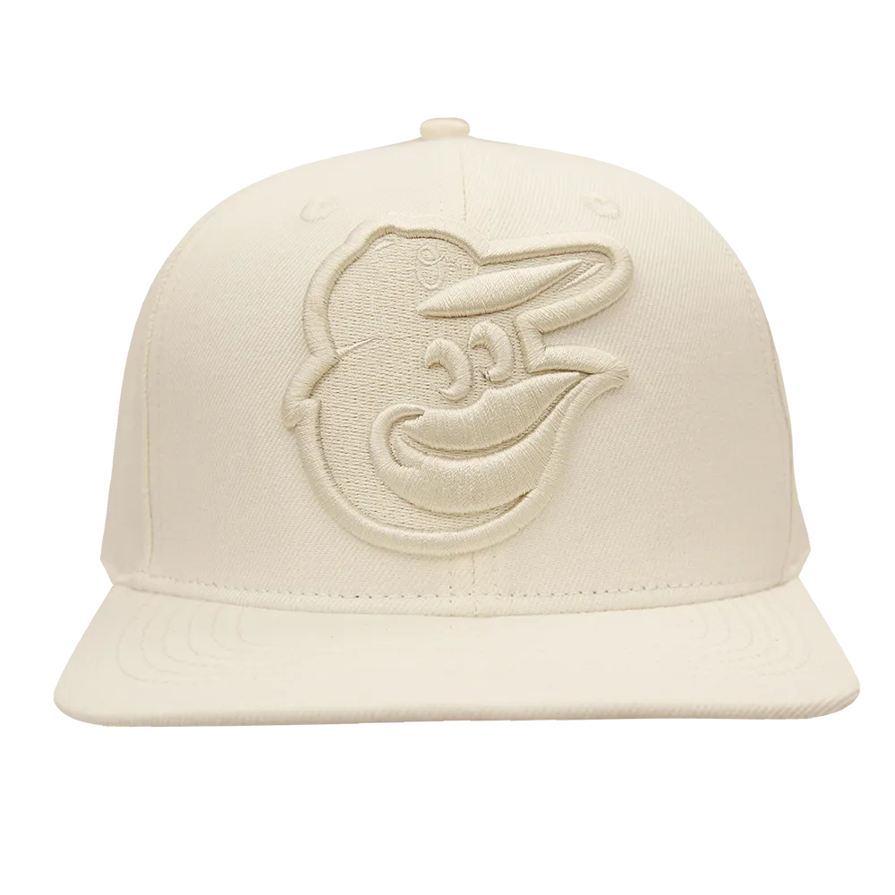 MLB BALTIMORE ORIOLES NEUTRAL WOOL UNISEX SNAPBACK HAT (EGGSHELL)