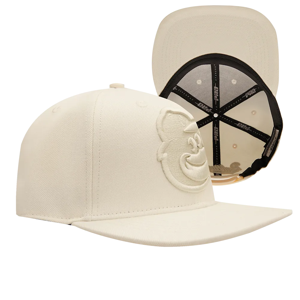 MLB BALTIMORE ORIOLES NEUTRAL WOOL UNISEX SNAPBACK HAT (EGGSHELL)