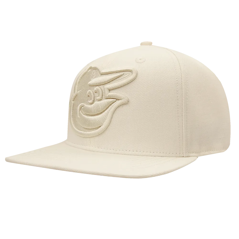 MLB BALTIMORE ORIOLES NEUTRAL WOOL UNISEX SNAPBACK HAT (EGGSHELL)