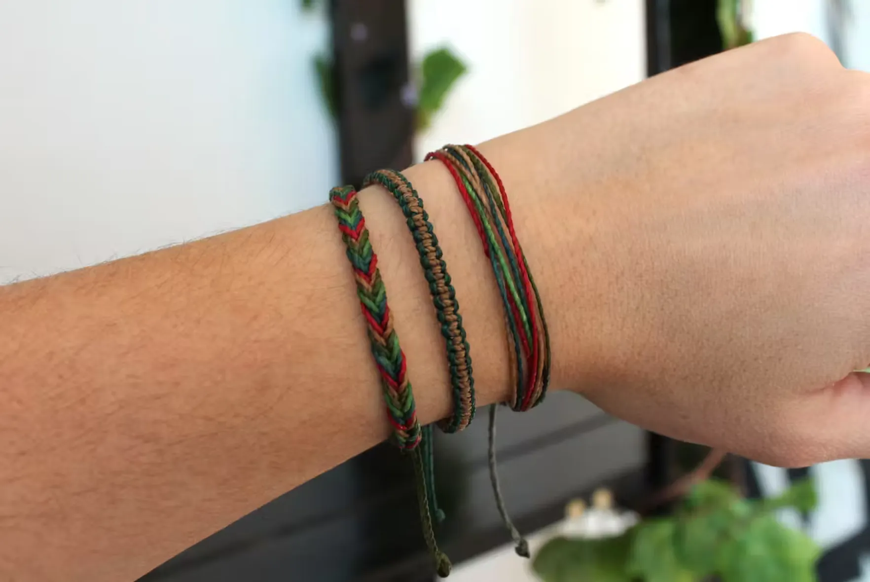 nature stacking Armband Makramee, verschiedene Styles