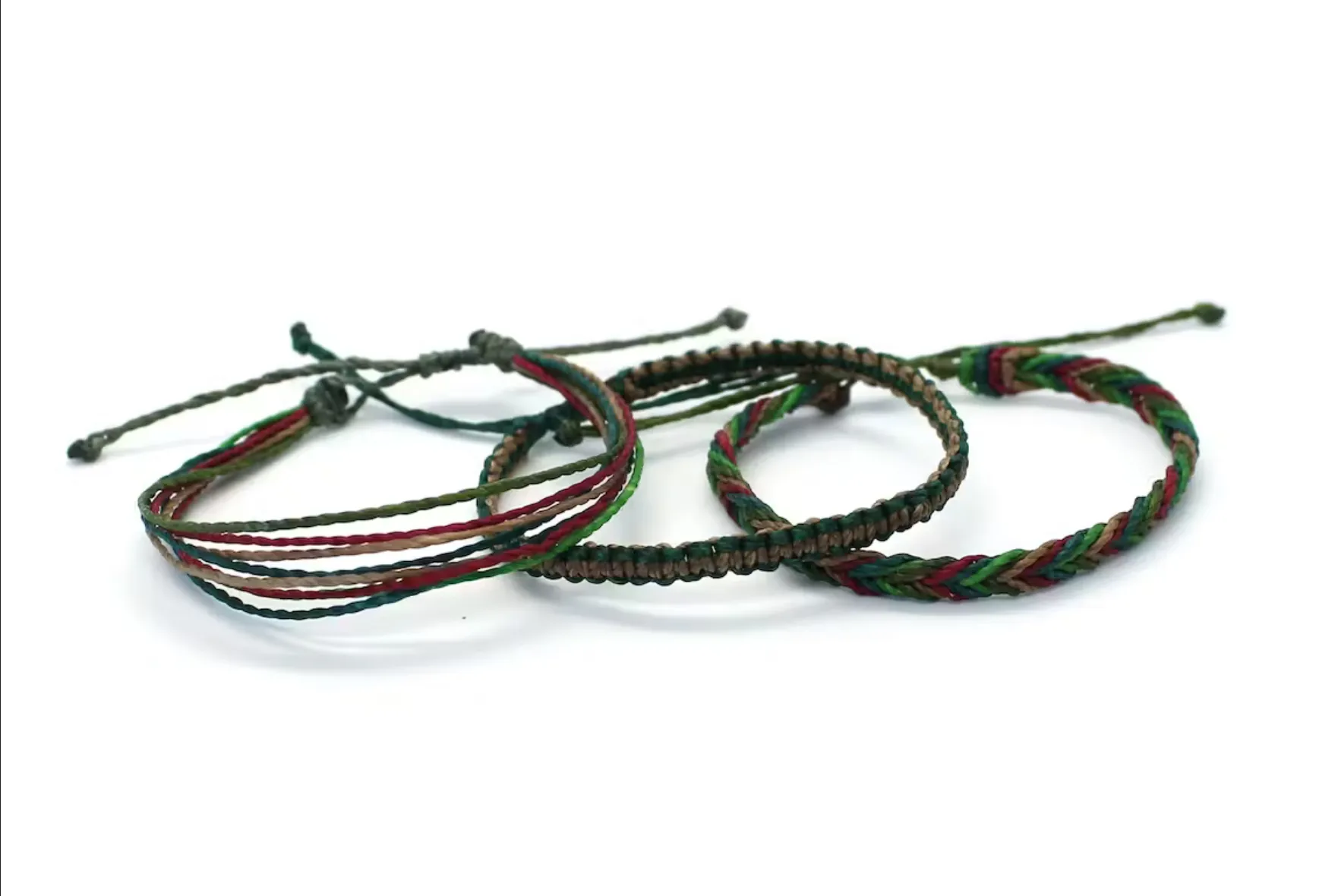 nature stacking Armband Makramee, verschiedene Styles