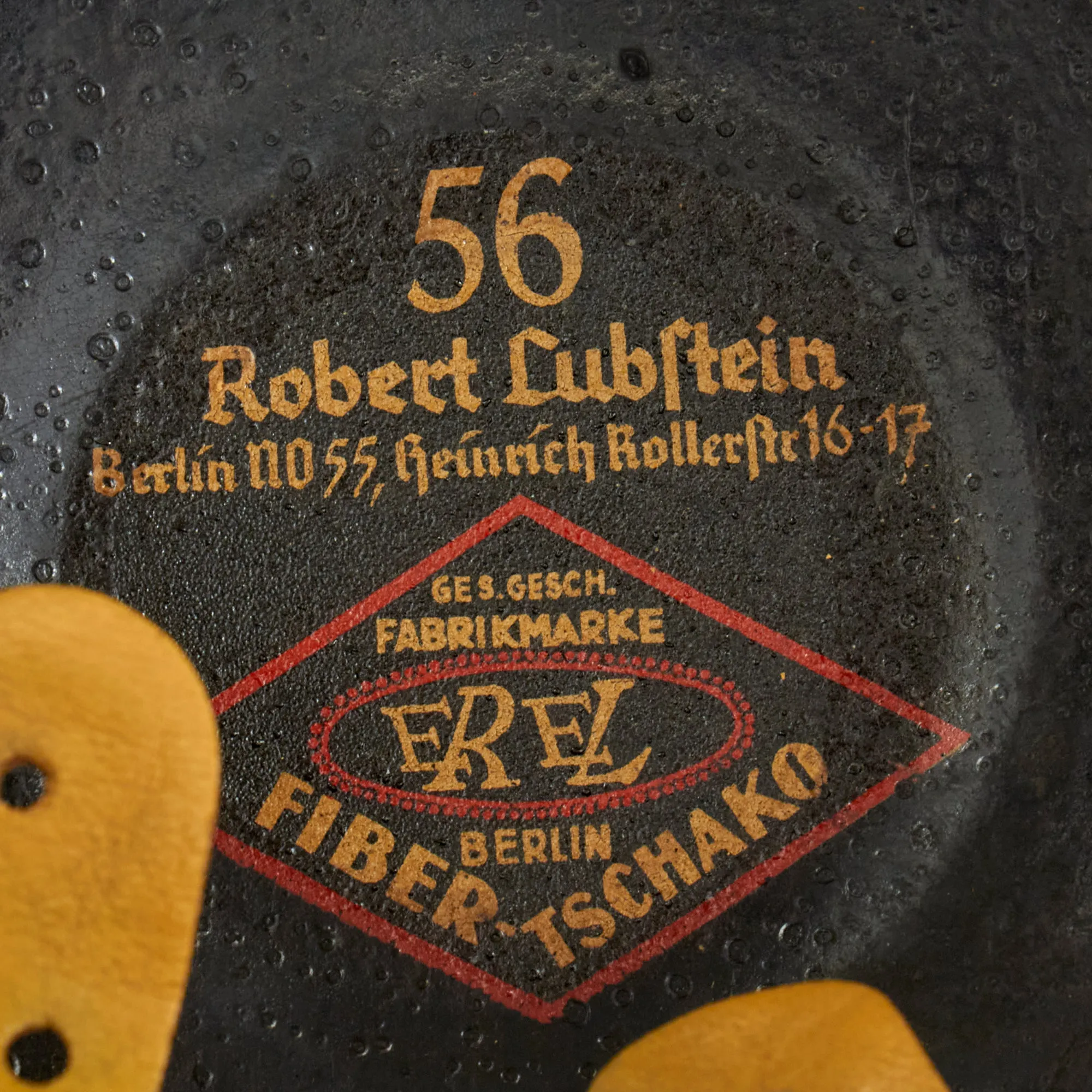 Original German WWII 1939 Dated Late Pattern Rural Police Shako by EREL - Size 56