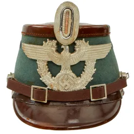 Original German WWII 1939 Dated Late Pattern Rural Police Shako by EREL - Size 56