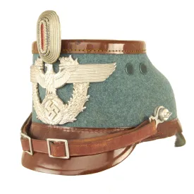 Original German WWII 1941 Dated Late Pattern Rural Police Shako by EREL - Size 57
