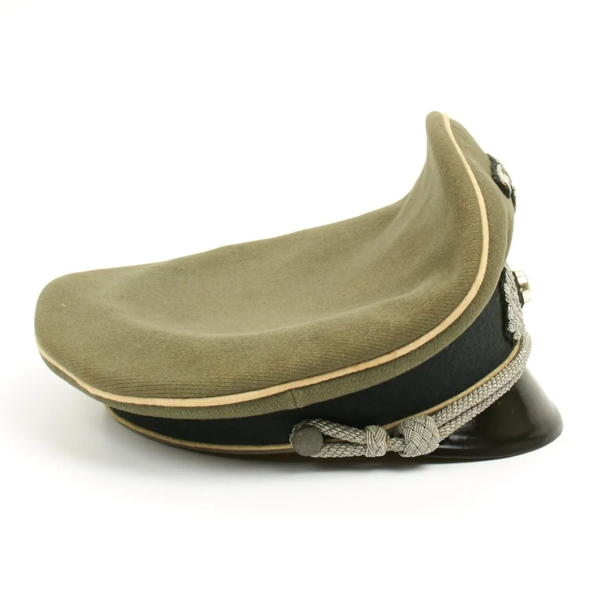 Original German WWII Army Heer Officer Visor Cap by EREL (Double Marked)